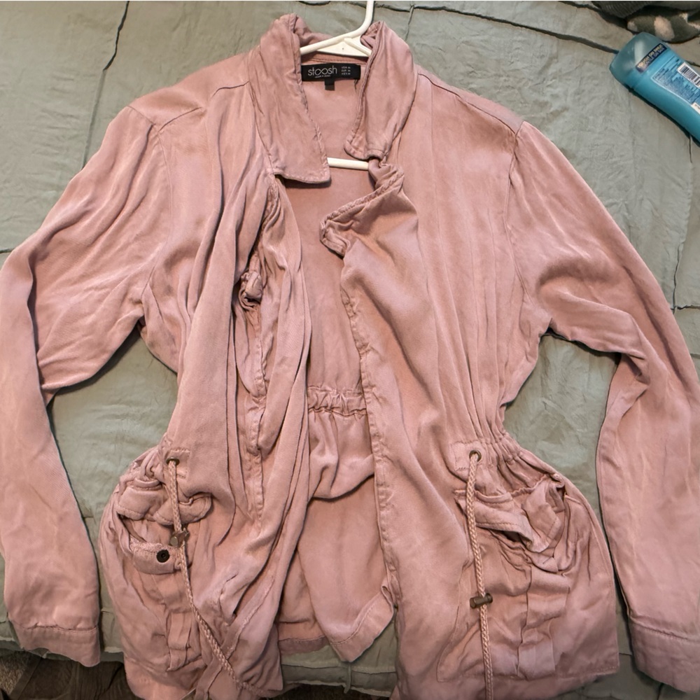St. John Pink Utility Jacket with Lapel Collar- Dress Up Boutique